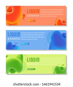 Fluid color covers set. gradient blue, green, and orange . Colorful liquid shapes. Vector design layout for horizontal banners, header templates, web banners, posters for sale, pastel background.