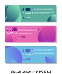 Fluid color covers set. gradient green, pink and blue. Colorful liquid shapes. Vector design layout for horizontal banner, header templates, web banners, posters for sale, pastel background. dot 