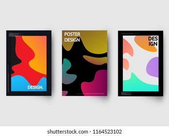Fluid color covers set.Trendy minimal design. Eps10 vector illustration .