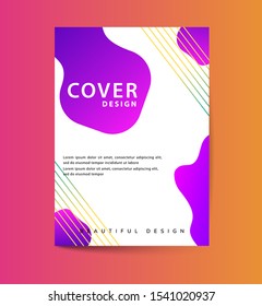 Fluid color covers. trendy vector design for business brochure, booklet, flyer. Colorful bubble shapes composition with gradients. Brochure cover design future geometric A4 templates.