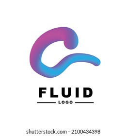 fluid color Creativity. Visual communication poster design. letter c logo. Vector illustration