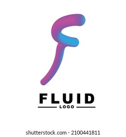 color fluido Creatividad. Diseño de afiches de comunicación visual. letra f logotipo. Ilustración del vector