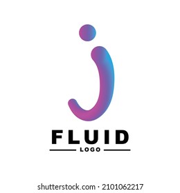 fluid color Creativity. Visual communication poster design. letter j logo. Vector illustration