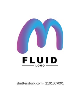 fluid color Creativity. Visual communication poster design. letter m logo. Vector illustration