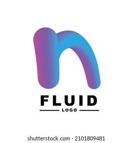 fluid color Creativity. Visual communication poster design. letter n logo. Vector illustration