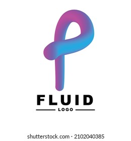 fluid color Creativity. Visual communication poster design. letter p logo. Vector illustration
