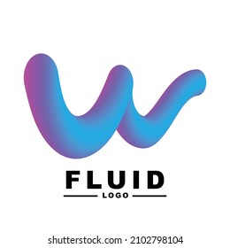 fluid color Creativity. Visual communication poster design. letter w logo. Vector illustration