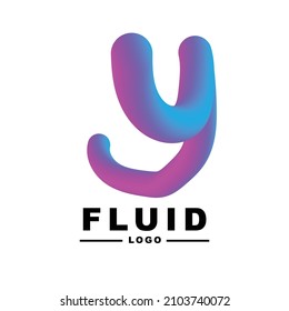 fluid color Creativity. Visual communication poster design. letter y logo. Vector illustration
