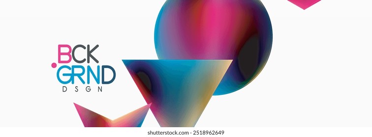 Fundo abstrato de formas geométricas de cores fluidas. Ilustração vetorial para papel de parede, banner, plano de fundo, cartão, ilustração de livro, página inicial