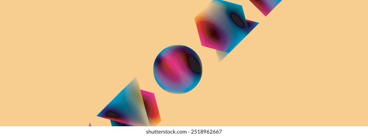 Fundo abstrato de formas geométricas de cores fluidas. Ilustração vetorial para papel de parede, banner, plano de fundo, cartão, ilustração de livro, página inicial