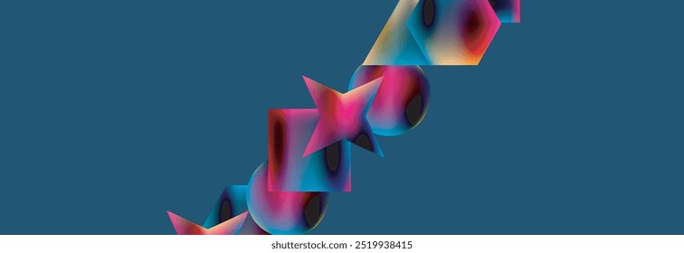 Fundo abstrato de formas geométricas de cores fluidas. Ilustração vetorial para papel de parede, banner, plano de fundo, cartão, ilustração de livro, página inicial