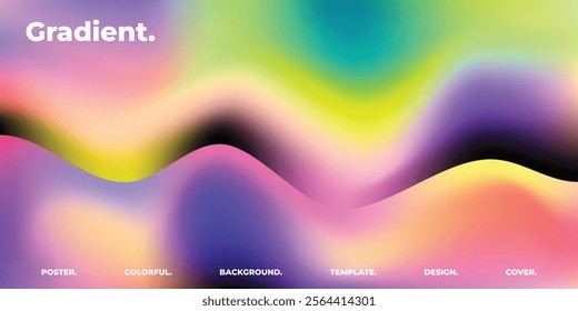 Fluid color gradient background. Colorful gradation backdrop. Vibrant modern fluid graphic element.