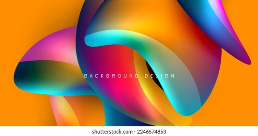 Fluid color liquid 3d elements abstract background