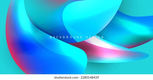 Fluid color liquid 3d elements abstract background