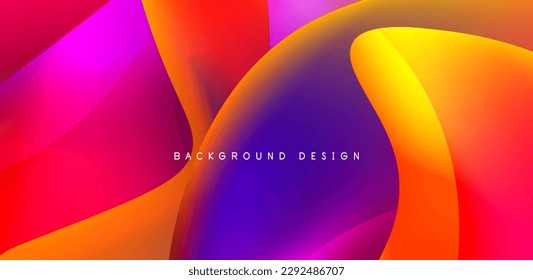 Fluid color liquid 3d elements abstract background