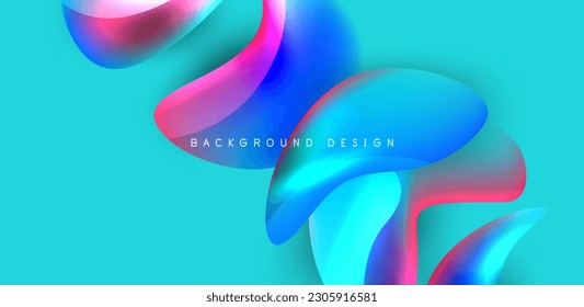 Fluid color liquid 3d elements abstract background