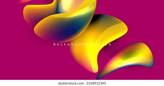 Fluid color liquid 3d elements abstract background