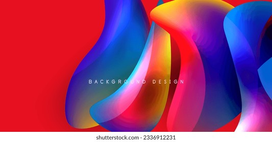 Fluid color liquid 3d elements abstract background