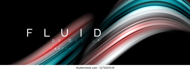 Concepto de movimiento de color fluido, ilustración vectorial