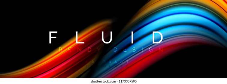 Concepto de movimiento de color fluido, ilustración vectorial