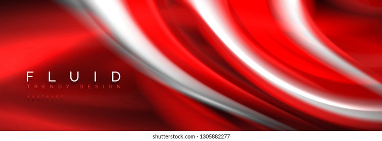 Fluid color neon wave lines background, neon liquid color futuristic paint template, vector illustration