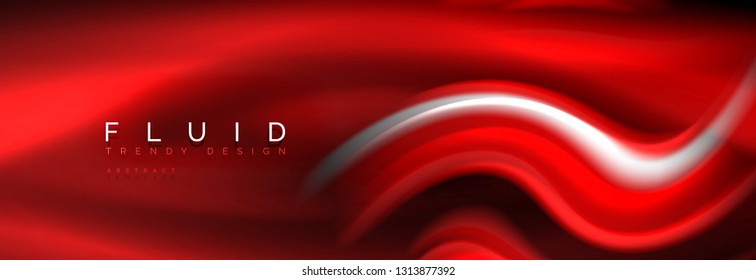 Fluid color neon wave lines background, neon liquid color futuristic paint template, vector illustration
