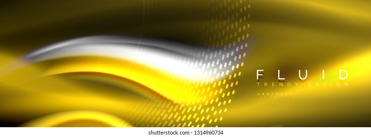 Fluid color neon wave lines background, neon liquid color futuristic paint template, vector illustration