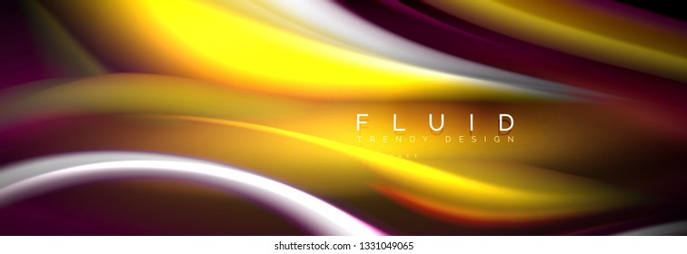 Fluid color neon wave lines background, neon Liquid color futuristic paint template, Vektorgrafik