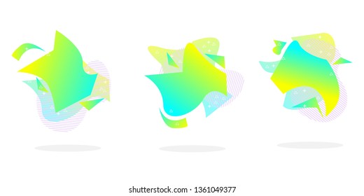 Fluid color overlap gradient cool background. Vector creative neon color splash shapes design. Color abstract liquid shape, halftone patterns