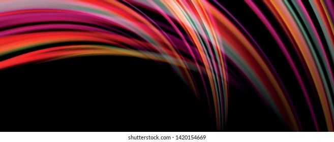 Flüssige Farbe Regenbogen-Stil Welle abstrakte Hintergrund, Techno-modernes Design auf Schwarz. Vektorgrafik