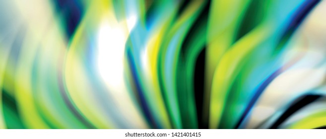 Fluid color rainbow style wave abstract background, techno modern design on black. Vector