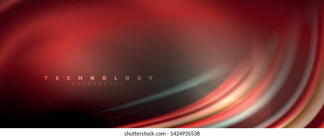 Color fluido estilo arcoiris ondulación fondo abstracto, diseño tecno moderno sobre negro. Vector