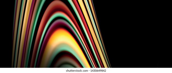 Flüssige Farbe Regenbogen-Stil Welle abstrakte Hintergrund, Techno-modernes Design auf Schwarz. Vektorgrafik