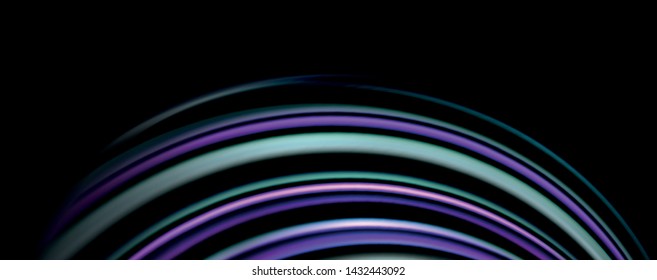 Flüssige Farbe Regenbogen-Stil Welle abstrakte Hintergrund, Techno-modernes Design auf Schwarz. Vektorgrafik