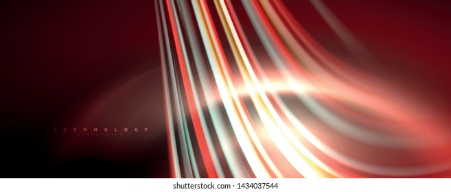 Color fluido estilo arcoiris ondulación fondo abstracto, diseño tecno moderno sobre negro. Vector
