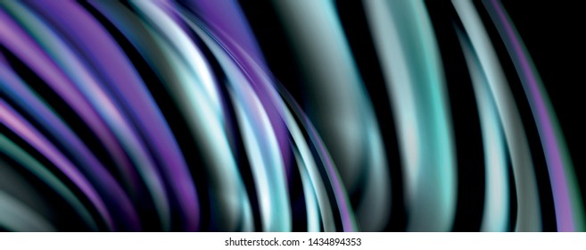Flüssige Farbe Regenbogen-Stil Welle abstrakte Hintergrund, Techno-modernes Design auf Schwarz. Vektorgrafik