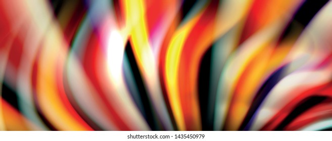 Fluid color rainbow style wave abstract background, techno modern design on black. Vector