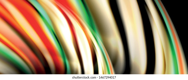 Flüssige Farbe Regenbogen-Stil Welle abstrakte Hintergrund, Techno-modernes Design auf Schwarz. Vektorgrafik