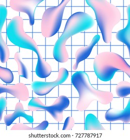 Fluid color seamless pattern modern bold camouflage cover. Colorful bubble shapes motion lamp vector composition. Trendy minimal design