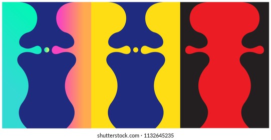 Fluid color  set. Colorful bubble shapes with gradients. Trendy design