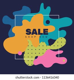 Fluid color shapes background. Use in presentation, flyer, corporate report, marketing, advertising, annual report. Vector illustration sale concept
