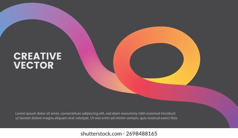 Fluid Color Swirl Gradient Lines and  Flowing Ribbon Pattern