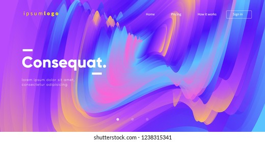 Fluid color trendy background. Creative shapes composition. Eps10 vector.