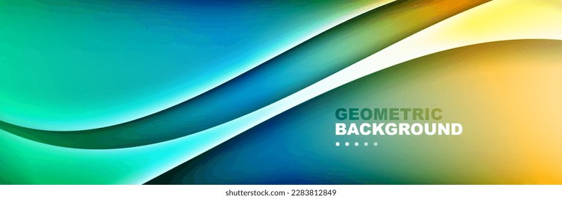 Fluid color wave abstract background digital template