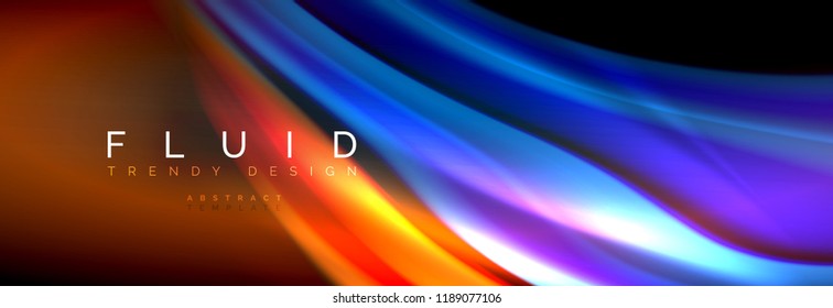 Fluid color wave line background. Trendy abstract layout template for business or technology presentation, internet poster or web brochure cover, wallpaper. Vector illustration