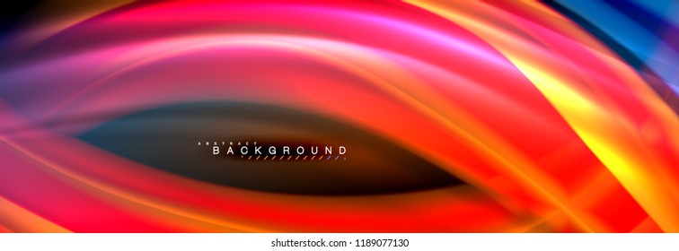 Fondo de la línea de onda de color fluido. Plantilla de diseño abstracto a la moda para presentación de negocios o tecnología, portada de póster de internet o de folletos web, fondo de pantalla. Ilustración del vector