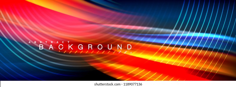 Fondo de la línea de onda de color fluido. Plantilla de diseño abstracto a la moda para presentación de negocios o tecnología, portada de póster de internet o de folletos web, fondo de pantalla. Ilustración del vector