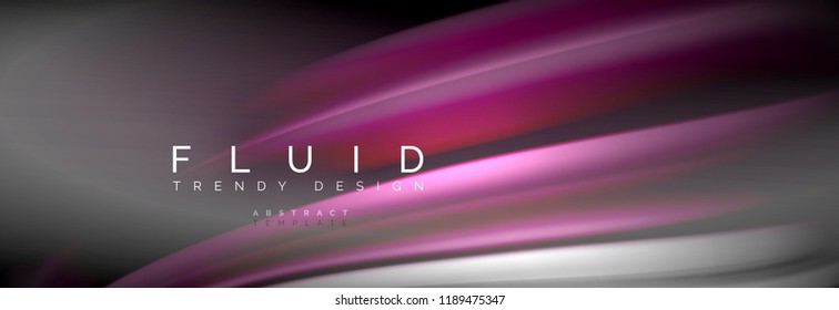 Fondo de la línea de onda de color fluido. Plantilla de diseño abstracto a la moda para presentación de negocios o tecnología, portada de póster de internet o de folletos web, fondo de pantalla. Ilustración del vector