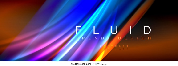 Fluid color wave line background. Trendy abstract layout template for business or technology presentation, internet poster or web brochure cover, wallpaper. Vector illustration