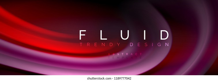 Fondo de la línea de onda de color fluido. Plantilla de diseño abstracto a la moda para presentación de negocios o tecnología, portada de póster de internet o de folletos web, fondo de pantalla. Ilustración del vector
